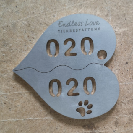 Endless Love Kremierungscode-Herz