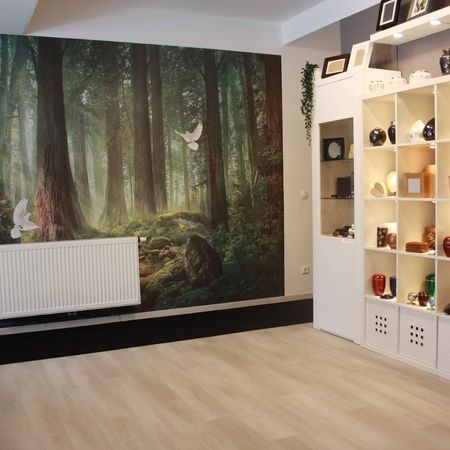 Schauraum Wandbild & Vitrine