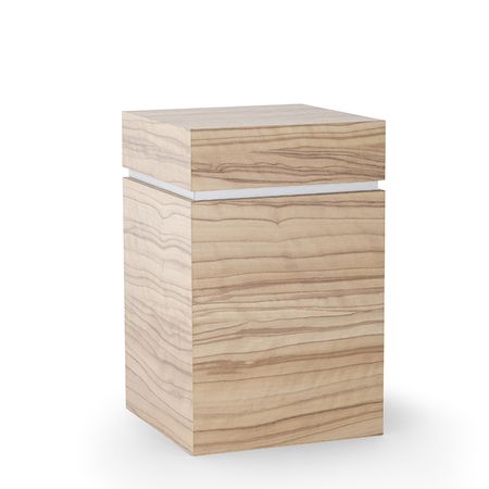 Eckige, hölzerne Urne - helles Holz